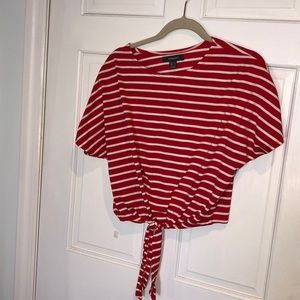 Red and white stripped top